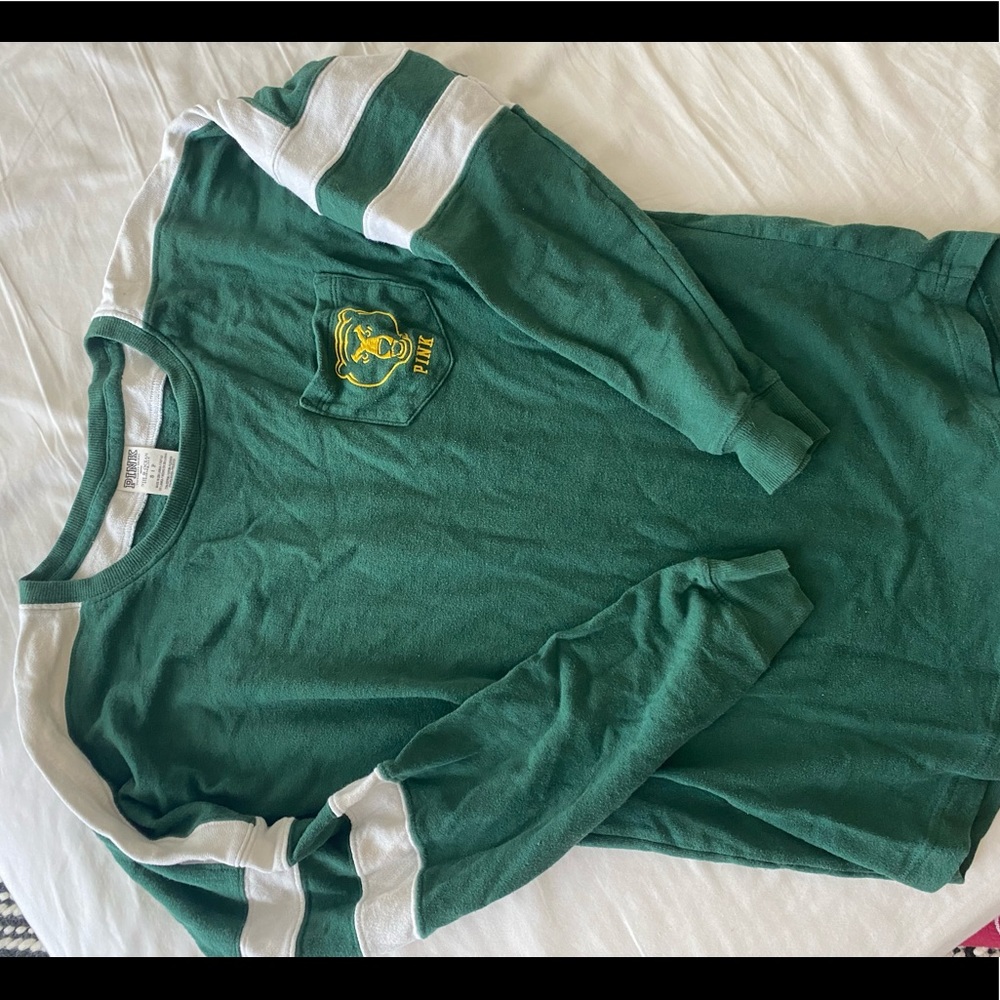 PINK Baylor Varsity long sleeve tee